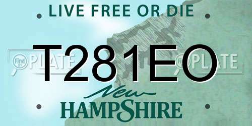 T281EO New Hampshire License Plate