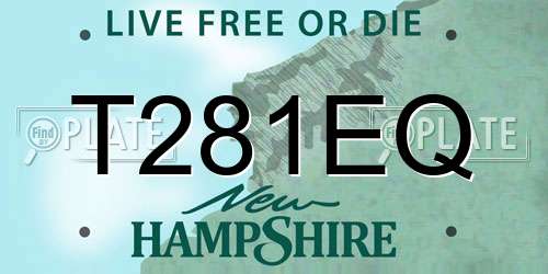 T281EQ New Hampshire License Plate