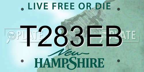 T283EB New Hampshire License Plate