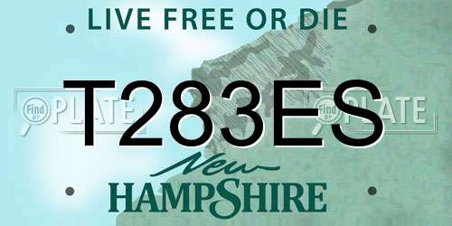 T283ES New Hampshire License Plate