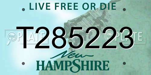 T285223 New Hampshire License Plate