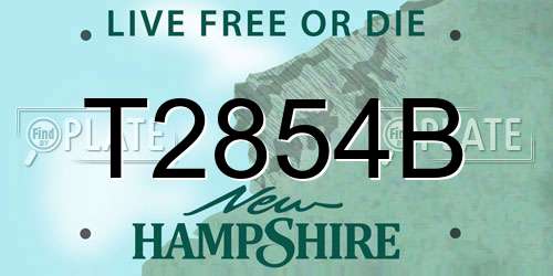 T2854B New Hampshire License Plate