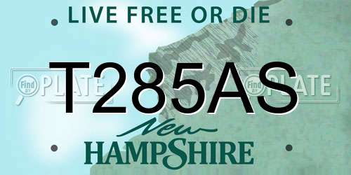 T285AS New Hampshire License Plate