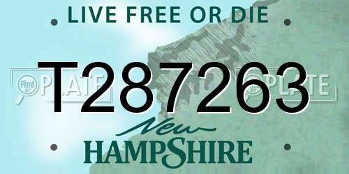 T287263 New Hampshire License Plate