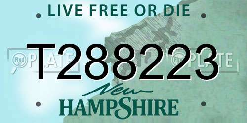 T288223 New Hampshire License Plate