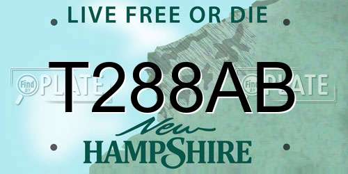 T288AB New Hampshire License Plate