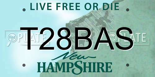 T28BAS New Hampshire License Plate