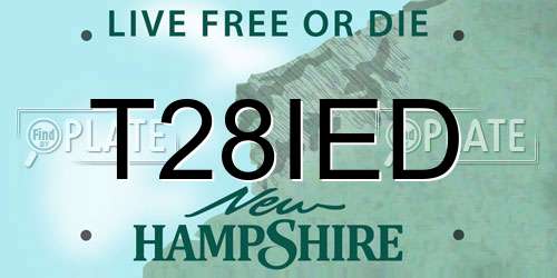 T28IED New Hampshire License Plate