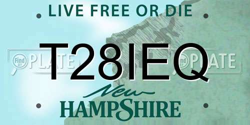 T28IEQ New Hampshire License Plate
