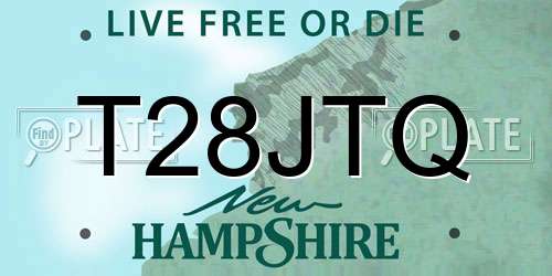 T28JTQ New Hampshire License Plate