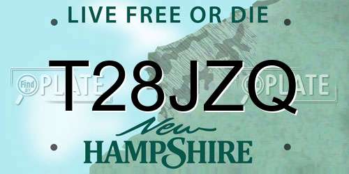 T28JZQ New Hampshire License Plate