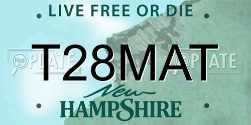 T28MAT New Hampshire License Plate