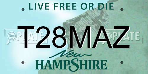 T28MAZ New Hampshire License Plate