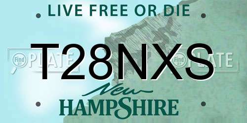 T28NXS New Hampshire License Plate