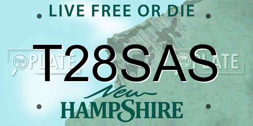 T28SAS New Hampshire License Plate