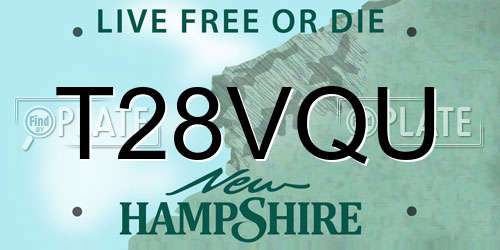 T28VQU New Hampshire License Plate