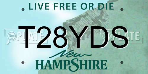 T28YDS New Hampshire License Plate