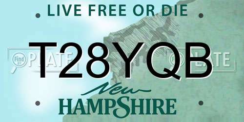 T28YQB New Hampshire License Plate