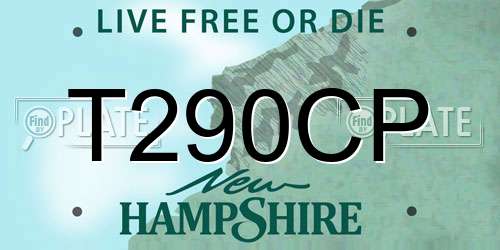 T290CP New Hampshire License Plate