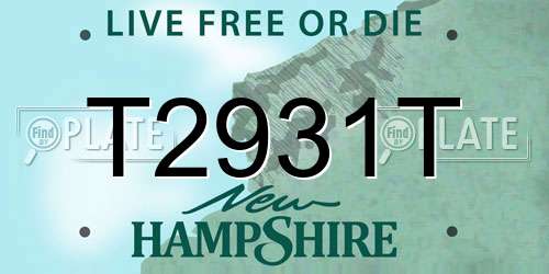 T2931T New Hampshire License Plate