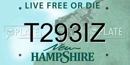 T293IZ New Hampshire License Plate
