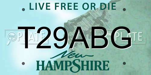 T29ABG New Hampshire License Plate