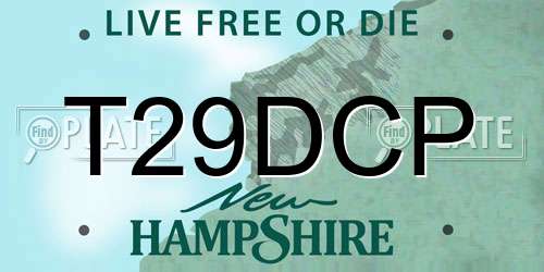 T29DCP New Hampshire License Plate