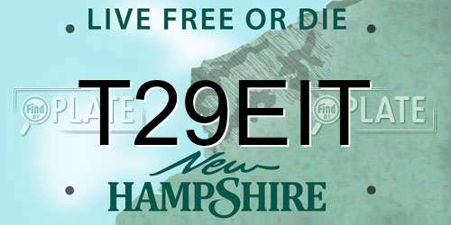 T29EIT New Hampshire License Plate