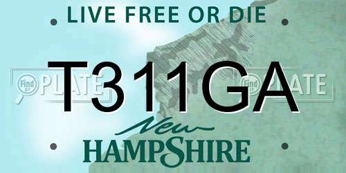 T311GA New Hampshire License Plate