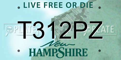 T312PZ New Hampshire License Plate