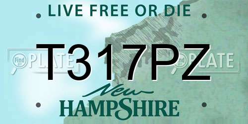 T317PZ New Hampshire License Plate