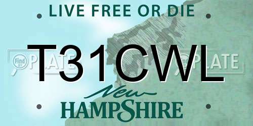 T31CWL New Hampshire License Plate