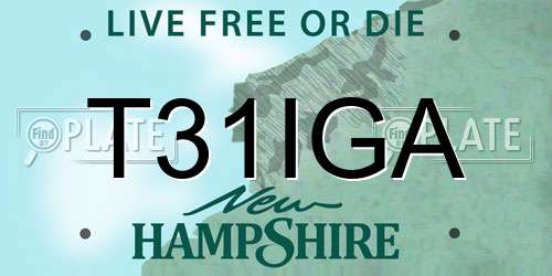 T31IGA New Hampshire License Plate