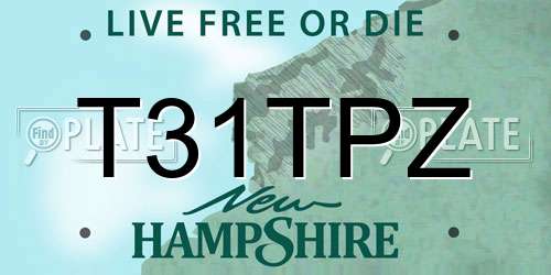 T31TPZ New Hampshire License Plate