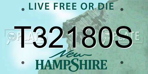 T32180S New Hampshire License Plate