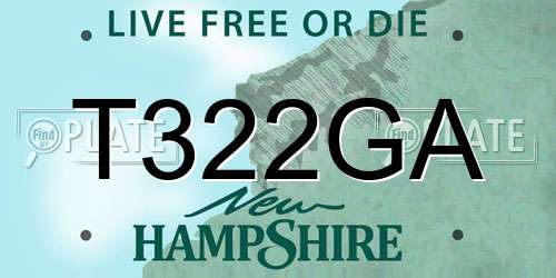 T322GA New Hampshire License Plate