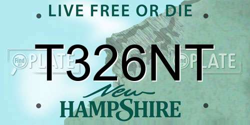 T326NT New Hampshire License Plate