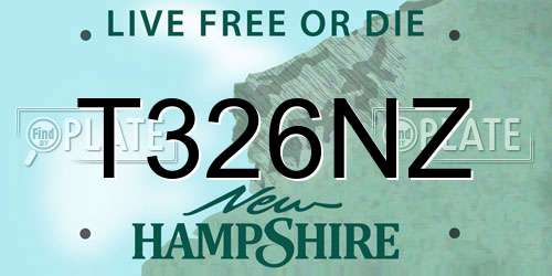 T326NZ New Hampshire License Plate