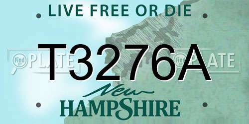 T3276A New Hampshire License Plate