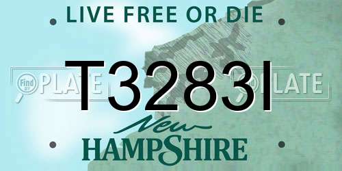 T3283I New Hampshire License Plate