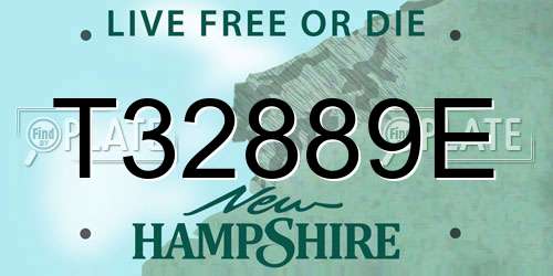 T32889E New Hampshire License Plate