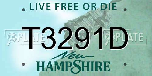 T3291D New Hampshire License Plate