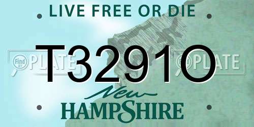 T3291O New Hampshire License Plate