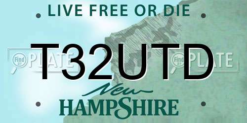 T32UTD New Hampshire License Plate