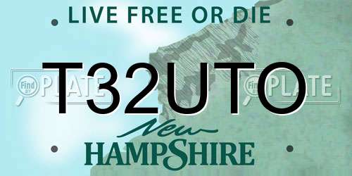 T32UTO New Hampshire License Plate