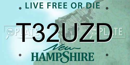 T32UZD New Hampshire License Plate
