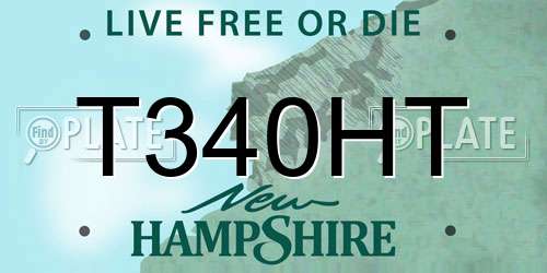 T340HT New Hampshire License Plate