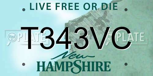 T343VC New Hampshire License Plate