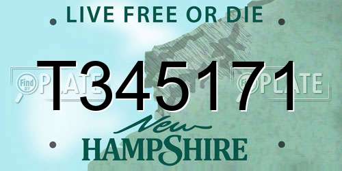 T345171 New Hampshire License Plate