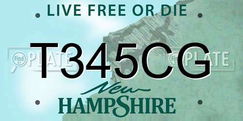 T345CG New Hampshire License Plate